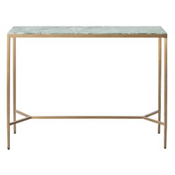 Chloe Dusty Jade Marble Console Table - Large Gold