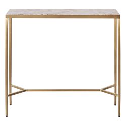Chloe Pink Marble Console Table - Small Gold