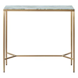 Chloe Dusty Jade Marble Console Table - Small Gold