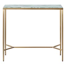Chloe Dusty Jade Marble Console Table - Small Gold