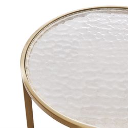 Chloe Rippled Glass Side Table - Gold