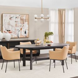 Noho Oval Dining Table - 2.2m Black - OUTLET NSW