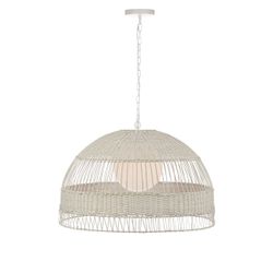 Fortaleza Rattan Pendant - Large White