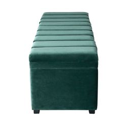 Soho Storage Bench Ottoman - Teal Velvet