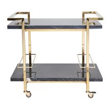 Franklin Black Marble Bar Cart - Gold
