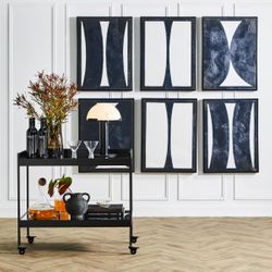 Fenton Mirrored Bar Cart - Black