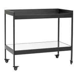 Fenton Mirrored Bar Cart - Black