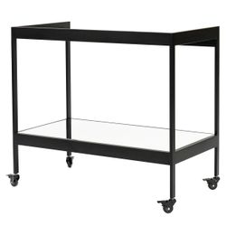 Fenton Mirrored Bar Cart - Black