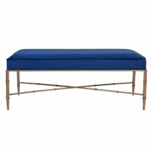 Clara Bench Ottoman - Blue Velvet