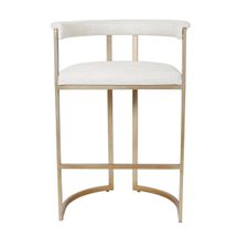 Dino Kitchen Stool with Upholstered Arms - Natural Linen