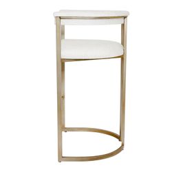 Dino Kitchen Stool with Upholstered Arms - Natural Linen