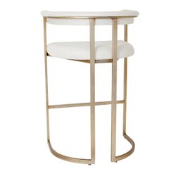 Dino Kitchen Stool with Upholstered Arms - Natural Linen