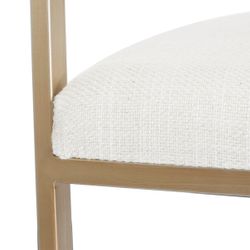 Dino Kitchen Stool with Upholstered Arms - Natural Linen