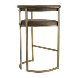 Dino Kitchen Stool with Upholstered Arms - Chocolate Linen