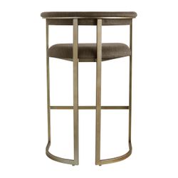 Dino Kitchen Stool with Upholstered Arms - Chocolate Linen