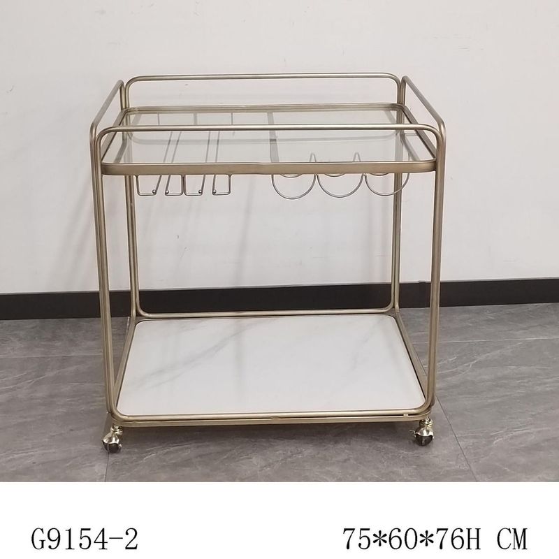 Wentworth Rectangle Bar Cart - Antique Gold - OUTLET NSW