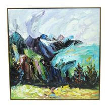 Abstract Mountains Oil On Canvas Painting - OUTLET NSW