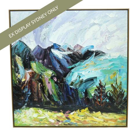 Abstract Mountains Oil On Canvas Painting - OUTLET NSW