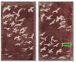 Migration Set of Two Oil on Canvas Painting – Maroon - OUTLET NSW