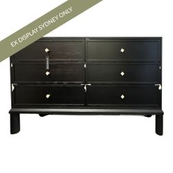 Jill 6 Drawer Chest - Black - OUTLET NSW