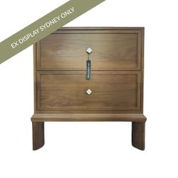Jill Bedside Table - Large Walnut - OUTLET NSW