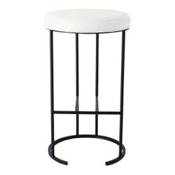 Blackley Black Iron Bar Stool - Natural Linen