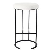 Blackley Black Iron Bar Stool - Natural Linen
