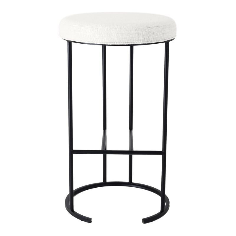 Blackley Black Iron Bar Stool - Natural Linen