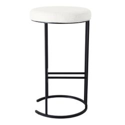 Blackley Black Iron Bar Stool - Natural Linen