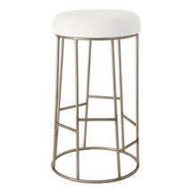 Aiden Gold Steel Bar Stool - Natural Linen
