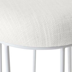 Aiden White Steel Bar Stool - Natural Linen