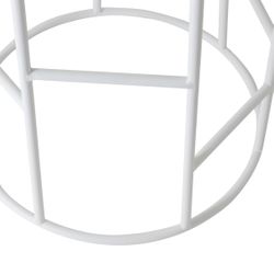 Aiden White Steel Bar Stool - Natural Linen