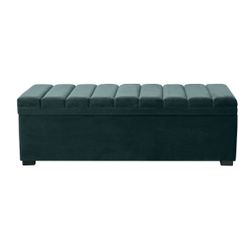 Soho Storage Bench Ottoman - Teal Velvet