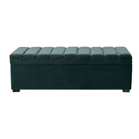 Soho Storage Bench Ottoman - Teal Velvet