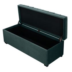 Soho Storage Bench Ottoman - Teal Velvet