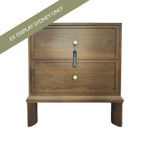 Jill Bedside Table - Large Walnut - OUTLET NSW