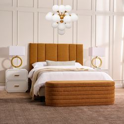 Demi Storage Bench Ottoman - Mustard