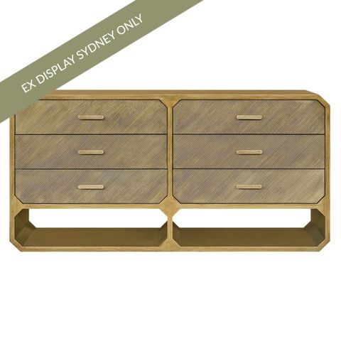 Anderson 6 Drawer Chest - Antique Gold - OUTLET NSW