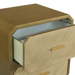 Anderson 2 Drawer Bedside Table - Antique Gold