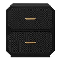 Anderson 2 Drawer Bedside Table - Black