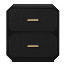 Anderson 2 Drawer Bedside Table - Black