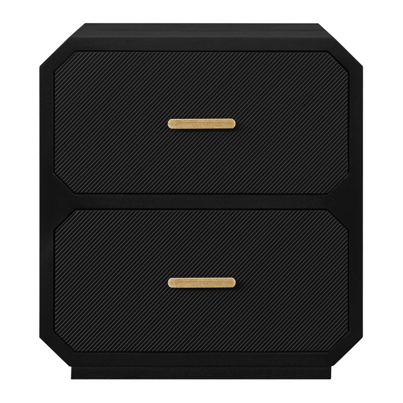 Anderson 2 Drawer Bedside Table - Black