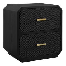 Anderson 2 Drawer Bedside Table - Black