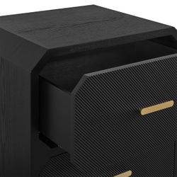 Anderson 2 Drawer Bedside Table - Black