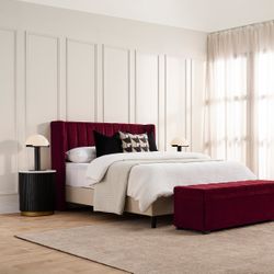 Soho Storage Bench Ottoman - Wine