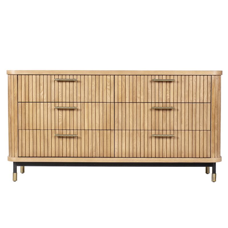Sophia Oak 6 Drawer Chest - Natural