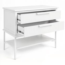 Aimee Bedside Table - Large All White