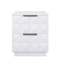 Benedict White Bedside Table - White Marble - OUTLET NSW