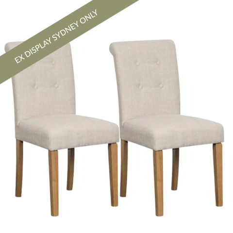 Penelope Dining Chair Set of 2 - Taupe - OUTLET NSW
