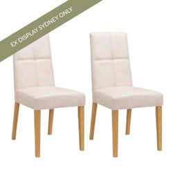 Malli Dining Chair Set of 2 - Beige - OUTLET NSW